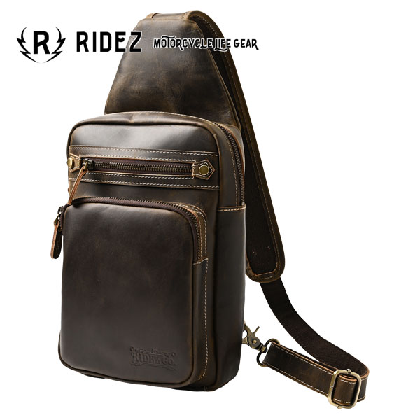 ★送料無料★RIDEZ LEATHER CHEST BAG RBP05 クレイジーホースレザーチェストバッグ /ライズ