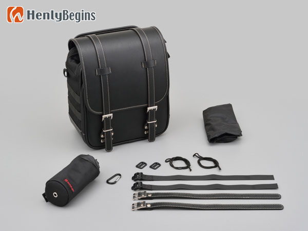 HenlyBegins DHS-18/18994《日常のスタイルにマッチ》サドルバッグ ブラック (合皮＋1680Dポリエステル)汎用【容量１３リットル】ヘンリービギンズ/デイトナ