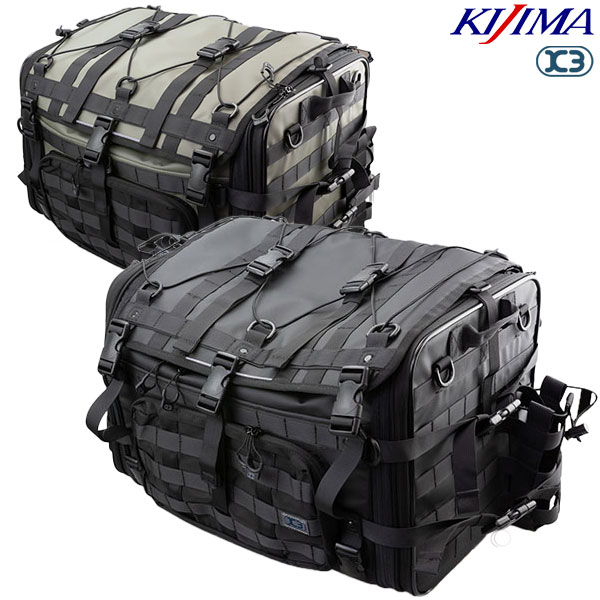 ★送料無料★KIJIMA/ K3  タクティカル　シートバッグ　L　TC07 【容量：50L〜65L】2泊以上のツーリングやキャンプに最適なサイズ感！《ZK3-10007BA/ZK3-10007GA》バイク/オートバイ用シートバッグ /キジマ