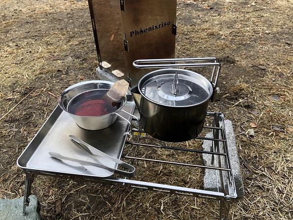 【Phoenixrise／PHR-TBG01】フェニックスグリル2枚火床《シルバーカラー》1台3役、高さ調整や機能拡張性に優れたソロキャンプ焚火台の決定版!!