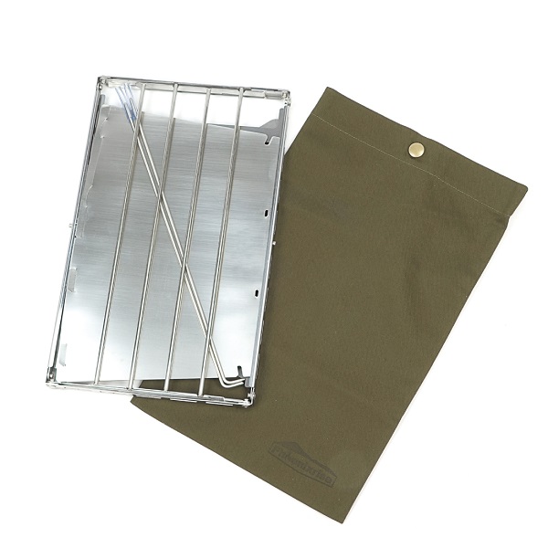 【Phoenixrise／PHR-TBG01】フェニックスグリル2枚火床《シルバーカラー》1台3役、高さ調整や機能拡張性に優れたソロキャンプ焚火台の決定版!!