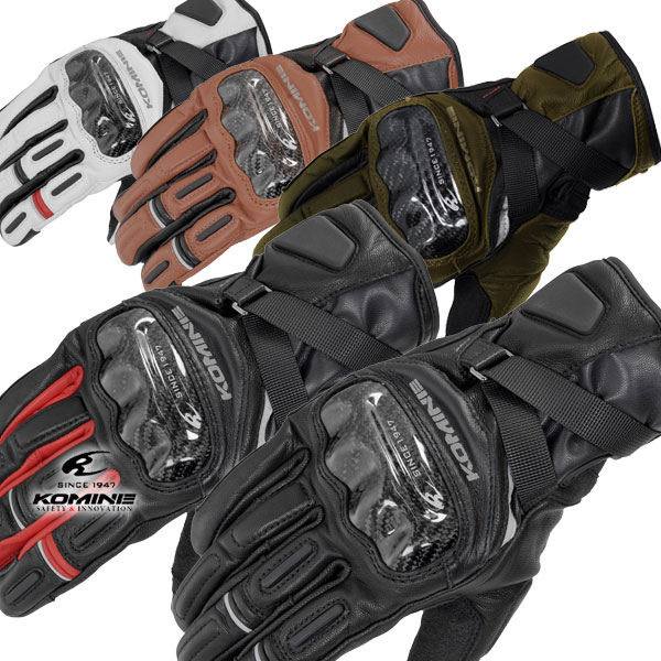 KOMINE 06-844/GK-844 プロテクトウインドプルーフレザーグローブHG /コミネ