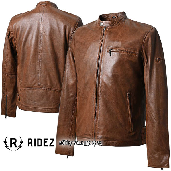 ★送料無料★RIDEZ ACE JACKET BROWN RLJ110 シングルライダースジャケット 定番のシングルライダース！ /ライズ