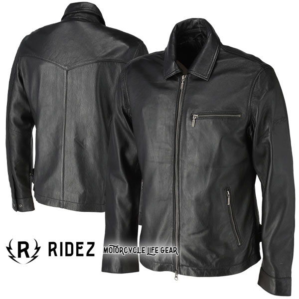ブラック ライダースジャケット イギリス製 RIDEZのメッシュライダースジャケット （RIDEZ CJ BLACK RLSJ004