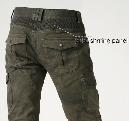 ★送料無料★【uglyBROS：UB0004】MOTOPANTS MOTORPOOL【Mens・Khaki】スタイリッシュなライディングカーゴデニム アグリブロス/Rough＆Road