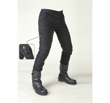 ★送料無料★【uglyBROS：UB0016】MOTOPANTS LARVA【Mens・ブラック】膝にスリットを採用し動きやすさを追求 アグリブロス/Rough＆Road_1