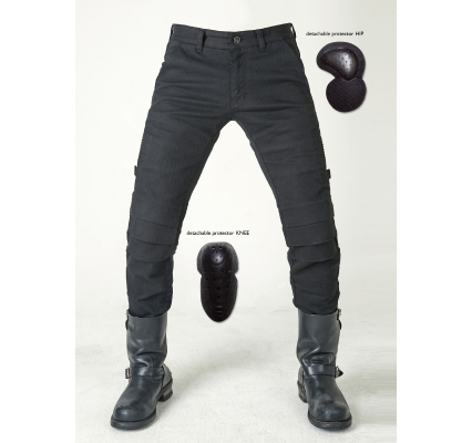 ★送料無料★【uglyBROS：UB0016】MOTOPANTS LARVA【Mens・ブラック】膝にスリットを採用し動きやすさを追求 アグリブロス/Rough＆Road_2