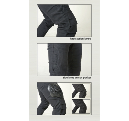 ★送料無料★【uglyBROS：UB0016】MOTOPANTS LARVA【Mens・ブラック】膝にスリットを採用し動きやすさを追求 アグリブロス/Rough＆Road_5