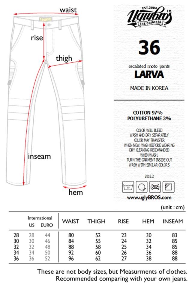 ★送料無料★【uglyBROS：UB0016】MOTOPANTS LARVA【Mens・ブラック】膝にスリットを採用し動きやすさを追求 アグリブロス/Rough＆Road_6