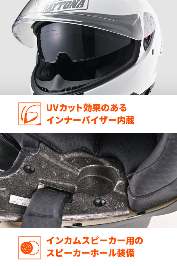 ★送料無料★デイトナ(Daytona) バイク用 ヘルメット フルフェイス SG規格 ABS+PC ピンロックシート付属 インナーバイザー / スピーカーホール 装備 DN-001RS_7