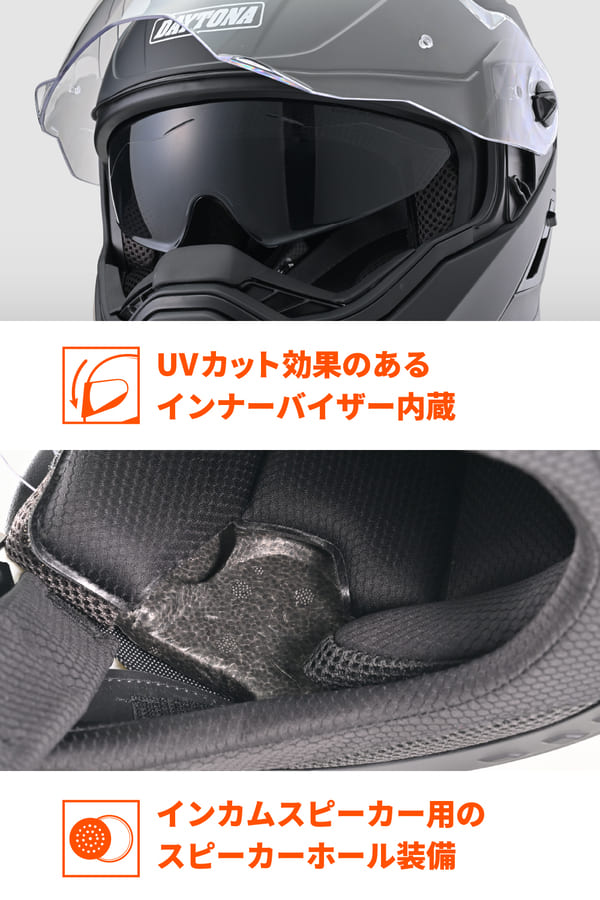 ★送料無料★デイトナ(Daytona) バイク用 ヘルメット フルフェイス SG規格 ABS+PC フリップアップ ピンロックシート付属 インナーバイザー / スピーカーホール 装備 DN-004LT_7