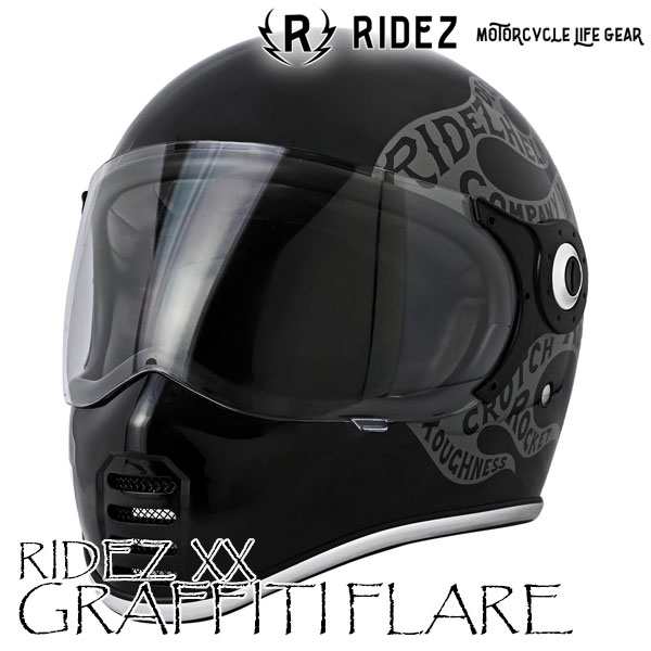 ★送料無料★RIDEZ XX HELMET【数量限定モデル GRAFFITI FLARE】NEW＆OLDな雰囲気を持つ現代のネオクラシックフルフェイスヘルメット /ラ