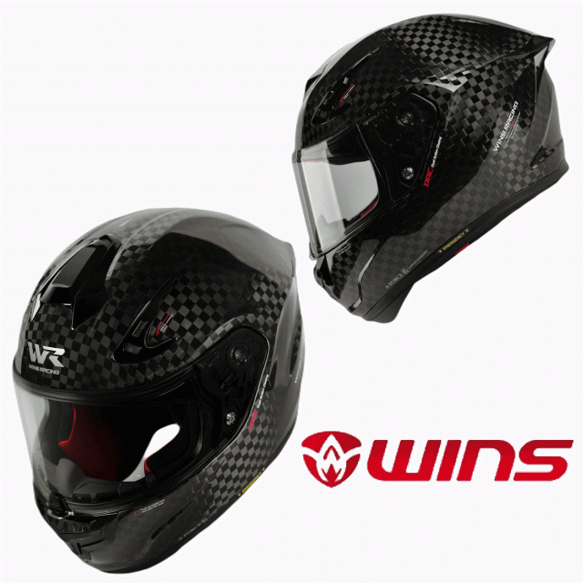 12Kドライカーボンフルフェイス ★送料無料★ WINS A-FORCE RR 12K レースにも使えるドライカーボンヘルメット！ バイクオートバイ用 /ウインズ