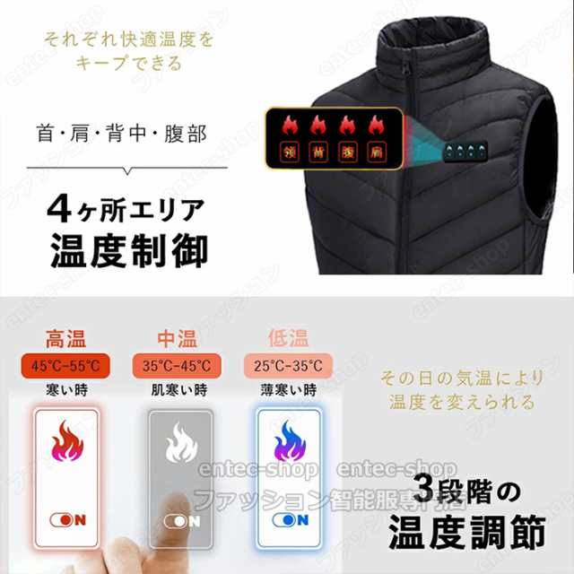 電熱ベスト ヒーターベスト おすすめ 電熱ベスト バッテリー付き/選択可 電気ベスト 日本製ヒーター ベスト 電熱ジャケット 17エリア発熱 電熱ウェア 20000mAhバッテリー 充電式 防寒ベスト 加熱パネル17枚 発熱ベスト クリスマス プレゼント 作業着 メンズ レディース の通販は
