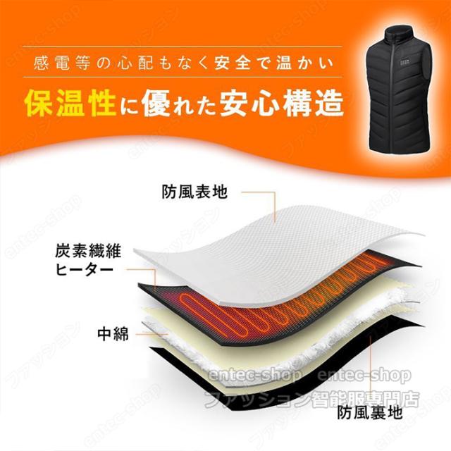 電熱ベスト ヒーターベスト おすすめ 電熱ベスト バッテリー付き/選択可 電気ベスト 日本製ヒーター ベスト 電熱ジャケット 17エリア発熱 電熱ウェア 20000mAhバッテリー 充電式 防寒ベスト 加熱パネル17枚 発熱ベスト クリスマス プレゼント 作業着 メンズ レディース の通販は