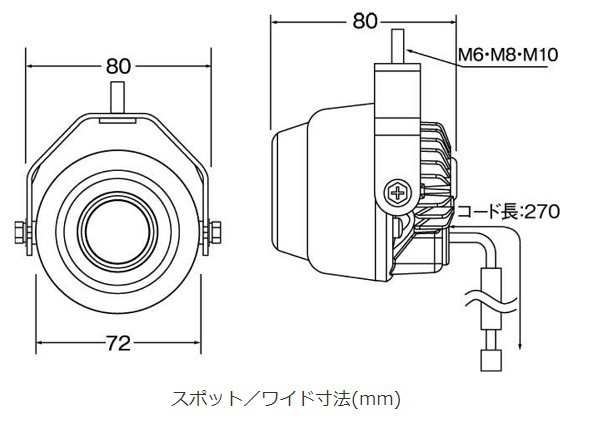 小糸製作所/KOITO LEDワーキングランプ丸型タイプ 24V 12W スポット