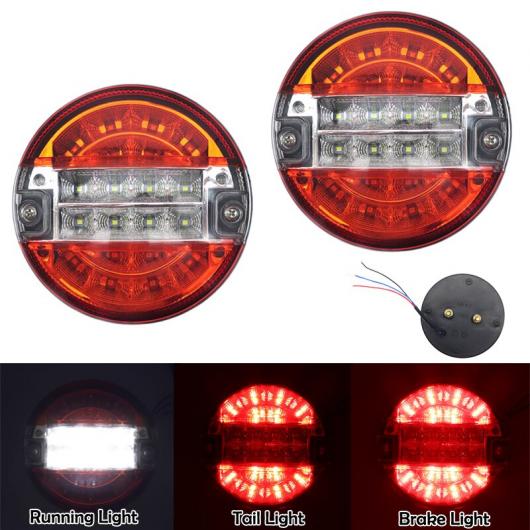 12V-24V 20LED テールライト リア ブレーキ ストップ ライト ターンシグナルランプ ラウンド ハンバーガー バルブ 2ピース レッド ホワイト 1・2ピース レッド イエロー 1 12V-24V AL-MM-8745 AL_5