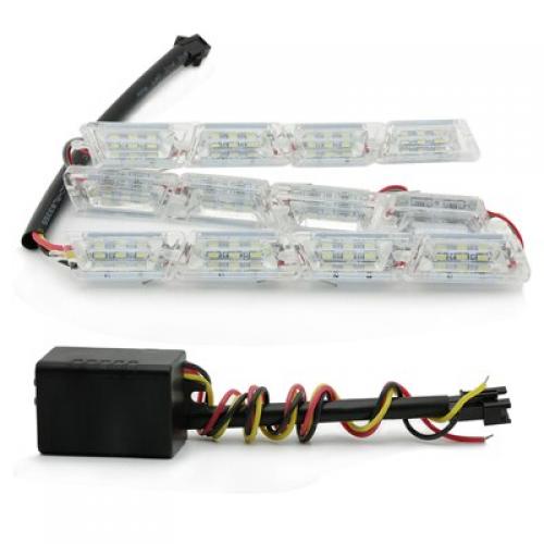 LED フレキシブル DRL デイタイム ランニングライト ウインカー VW ゴルフ パサートポロトゥーラン キャテディ ホンダ シビックアコード China 6000K 12LED ホワイト AL-BB-1393 AL