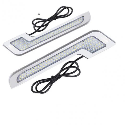 2個 防水デイタイムランニング ライト LED DRL DIY 外部 超高輝度 12V CE ホワイト L Shape silver shell AL-BB-1670 AL
