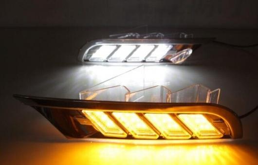 日産 キックス ス 2017-2018防水 イエロー ターンシグナルリレー 12V LED DRL デイタイム ランニング ライト 昼光 フォグ ランプ white and yellow AL-BB-1748 AL 18,722円