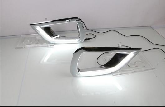 日産 ナバラ ダットサントラック NP300 2015 2016 イエロー ターンシグナルスタイルリレー防水 12V LED デイタイムランニング ライト DRL サート フォグ ランプ ホールカバー white AL-BB-1755 AL