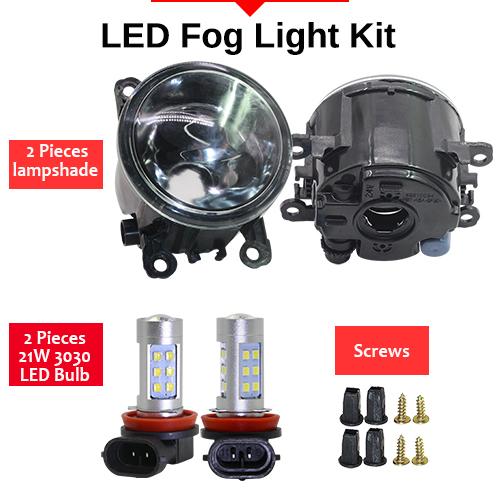 日産 ノート E11 MPV H11 フロント フォグ ライト アセンブリ ランプ シェード + バルブ DRL 12V 2006 2007 2008 2009 2010 2011 2012 2013 LED Fog light kit AL-BB-1758 AL