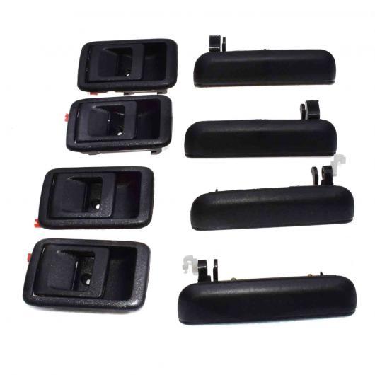 8個 ブラック 内側＆外側ドアハンドルフロント＆リア 左 右セット トヨタ ターセル 1995 1996 1997 1998 4 Sides Set AL-CC-2744 AL 7,300円