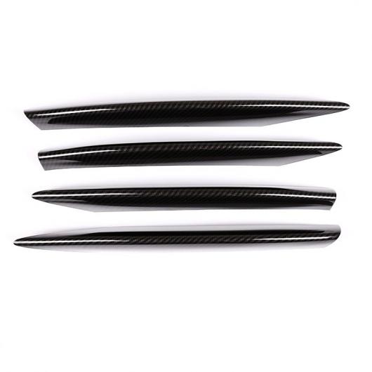 4ピース カーボンファイバー ABS フロントランプ装飾ストリップトリム メルセデスベンツ C クラス W205 C180 C260 C300 2019 Carbon Fiber AL-CC-7532 AL