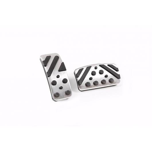 AL 2個 ステンレス スチール フューエル ブレーキアクセルペダルペダルパッド 三菱 アウトランダー EX パジェロ ASX ECLIPSE クロス シルバー AL-DD-4597