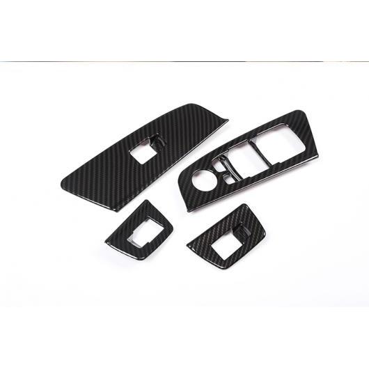 カーボン調 BMW 5シリーズG30 2017 2018 ABS プラスチッククロームウィンドウリフトボタンフレームトリム4ピース carbon fiber AL-DD-6259 AL