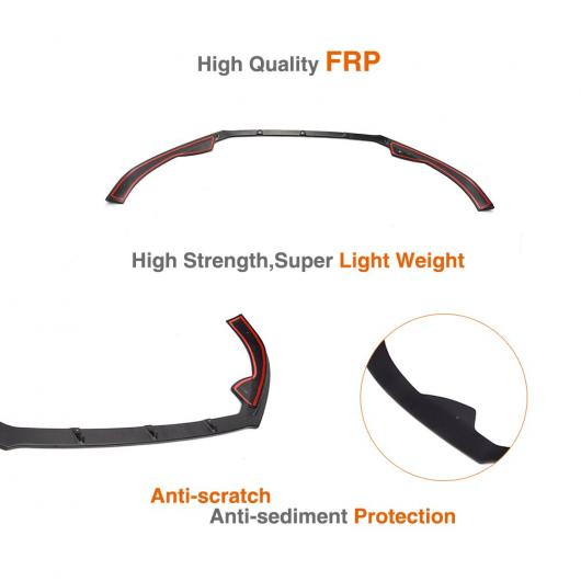 車用外装パーツ フロント バンパー リップ チン 適用: フォルクスワーゲン VW ジェッタ MK6 GLI セダン 4ドア 2013-2015 FRP ブラック AL-DD-8186 AL