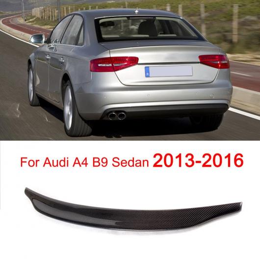 車用外装パーツ カーボンファイバー リア スポイラー ウインドウ ウイング 適用: アウディ A4 B8 B9 セダン 4ドア 2009-2018 ダークグレー AL-DD-8277 AL