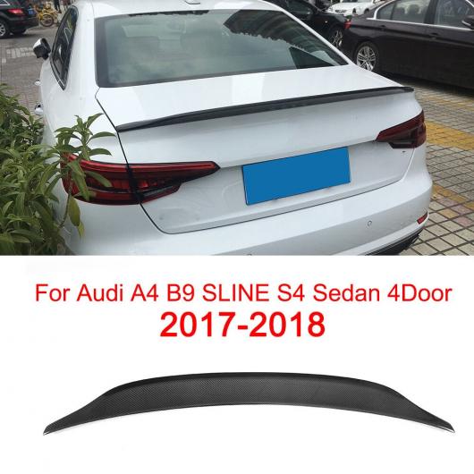車用外装パーツ カーボンファイバー リア スポイラー ウインドウ ウイング 適用: アウディ A4 B8 B9 セダン 4ドア 2009-2018 グレー AL-DD-8277 AL