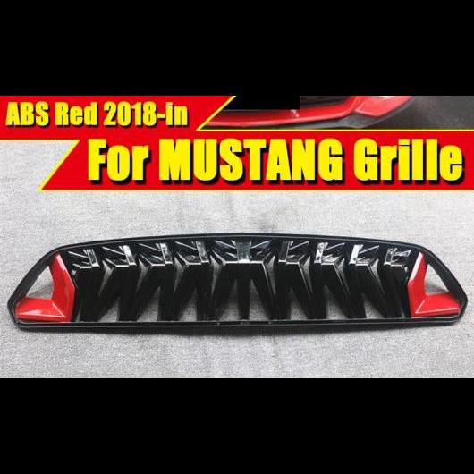 車用外装パーツ 適用: フォード マスタング グリル ABS レッド &amp; ブラック マスタング フロント バンパー レーシング グリル フロント メッシュ 18- タイプ001 AL-EE-0266 AL