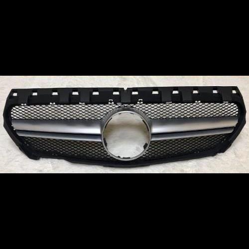 車用外装パーツ W117 CLA45 スポーツ グリッド グリル 光沢 シルバー 適用: メルセデスベンツ CLAクラス CLA180 CLA200 250 フロント バンパー 14-16 タイプ001 AL-EE-0285 ALの通販は