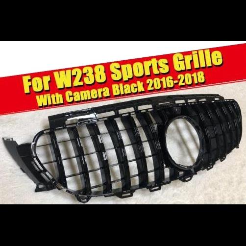 W238 ABS ブラック フロント バンパー GT グリル カメラホール Eクラス E200 E250 E300 E320 E350 E63 2016-2018 タイプ001 AL-EE-0335 AL