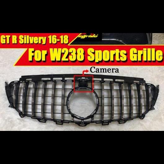W238 フロント バンパー グリッド GT ABS シルバー Eクラス E200 E250 E300 E350 E400 E500 E600 カメラホール 16-18 タイプ001 AL-EE-0338 AL