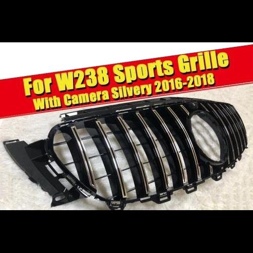W238 フロント グリッド カメラホール Eクラス E200 E250 E300 E350 E400 E500 ABS シルバー バンパー 16-18 タイプ001 AL-EE-0342 AL