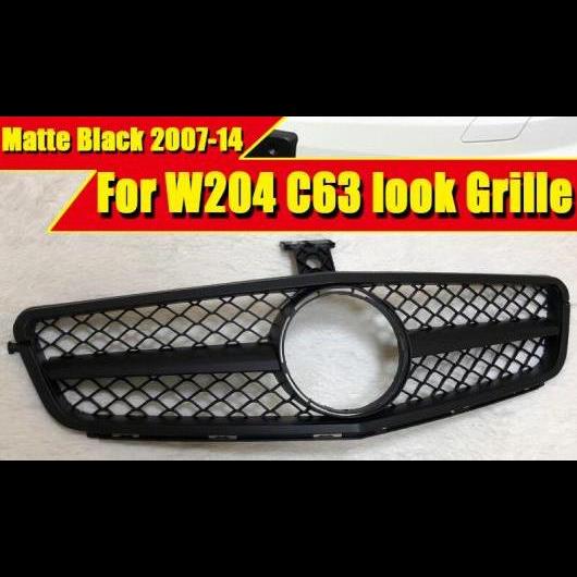 適用: メルセデス Cクラス W204 サルーン クーペ スポーツ フロント グリッド グリル ABS マット ブラック 07-14 タイプ001 AL-EE-0383 AL
