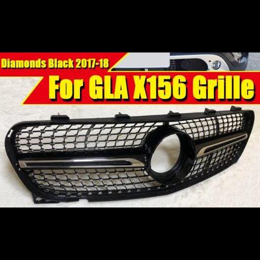 車用外装パーツ 適用: メルセデス X156 GLA スポーツ グリッド グリル ダイヤモンド スタイル GLA200 GLA250 GLA45 ABS 光沢ブラック 17-18 タイプ001 AL-EE-0388 AL