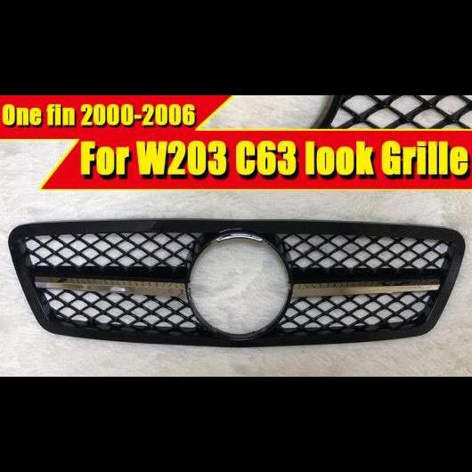 適用: メルセデス Cクラス C203 W203 セダン スポーツ グリッド グリル メッキ シングル フィン 2000-06 タイプ001 AL-EE-0393 AL