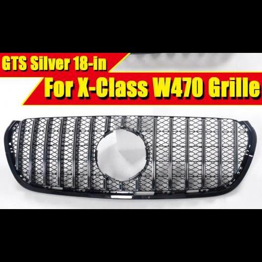 適用: メルセデスベンツ Xクラス W470 クロム スポーツ フロント グリル グリッド ABS シルバー カメラなし 2018 タイプ001 AL-EE-0402 AL