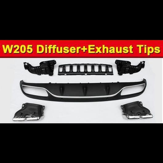 車用外装パーツ 適用: ベンツ W205 C63 ディフューザー+