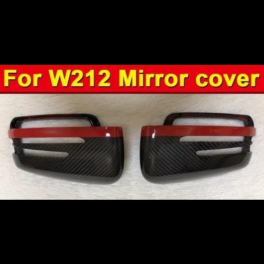 車用外装パーツ Eクラス W212 ウイング ドア ミラー カバー カーボンファイバー レッド ストリップ 2個 適用: メルセデスベンツ E63AMG 2010-15 タイプ001 AL-EE-0981 AL