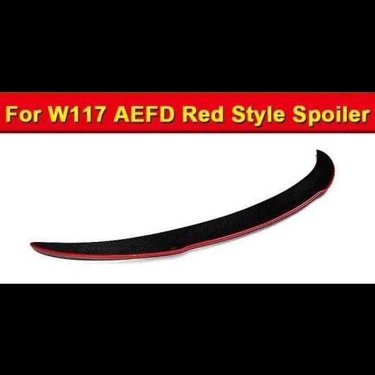 適用: メルセデスベンツ W117 CLA45 4MATIC カーボンファイバー レッド ライン リア ウイング スポイラー CLAクラス 180 200 250 2013-18 タイプ001 AL-EE-1094 AL