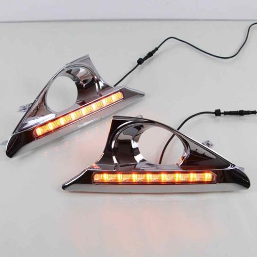 適用: トヨタ カムリ 2011-2014 2個 12V ハイ パワー 6W 8 LED DRL デイタイム ランニング ライト フォグ ワーニング ランプ イエロー ホワイト ＆ オレンジ AL-EE-3812 AL