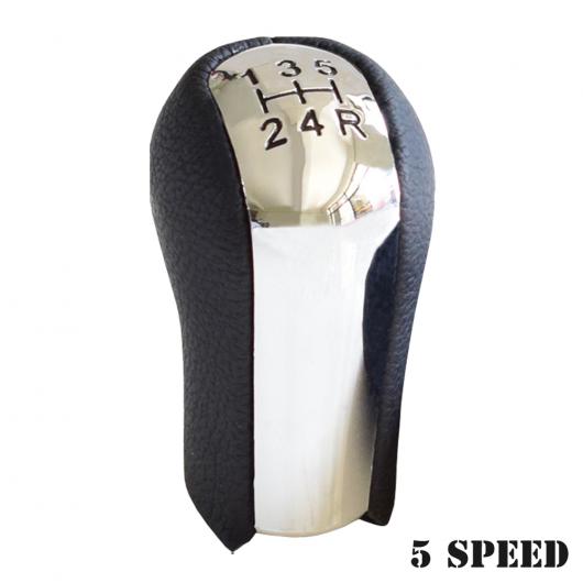 クローム レザー ギア シフト ノブ レバー マニュアル 5/6速 適用: トヨタ カローラ アイ ヴァーソ RAV4 ヤリス ヴィッツ 5速・ブラック・ヘッド AL-EE-3943 AL