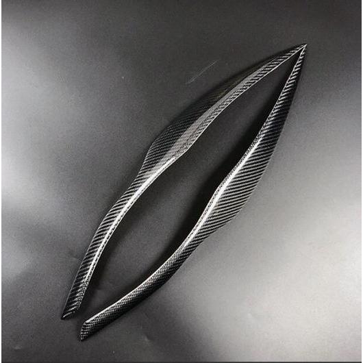 2ピース アクセサリー リアル カーボンファイバー ヘッドライト アイブロー アイリッド トリム 適用: BMW E90 E91 4DR 2005-2011 ステッカー ハイ タイプ001 AL-EE-8633 AL