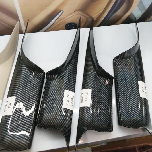 インテリア ドア ハンドル 適用: BMW F01 F02 7シリーズ フロント リア 左 右 インナー パネル プル トリム カバー 4ピース カーボンファイバー AL-EE-8684 AL