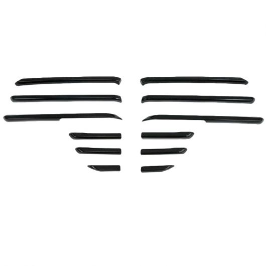 ABS クローム カーボンファイバー スタイル フロント セントラル グリッド グリル プレート ストリップ カバー トリム 12 ピース 適用: の通販は